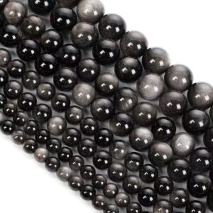 Silver obsidian bracelet