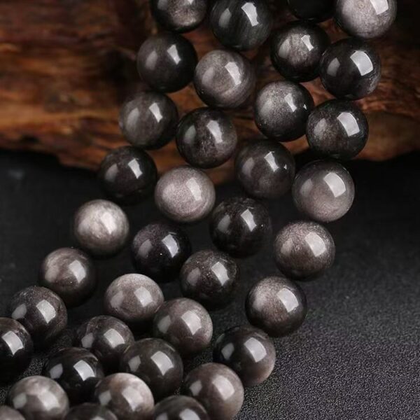 Silver obsidian bracelet