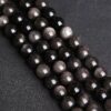 Silver obsidian bracelet