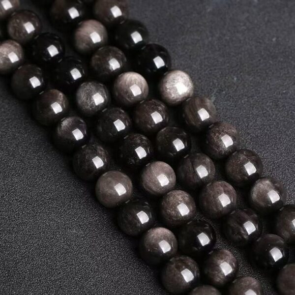 Silver obsidian bracelet