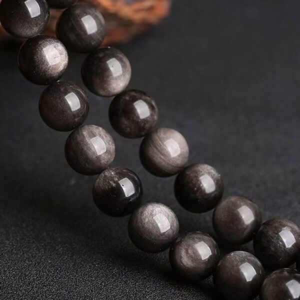 Silver obsidian bracelet