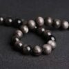 Silver obsidian bracelet