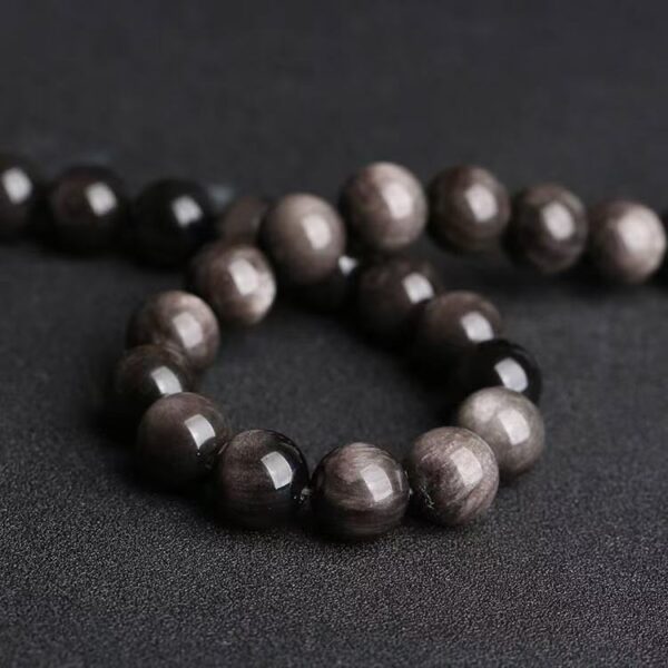 Silver obsidian bracelet