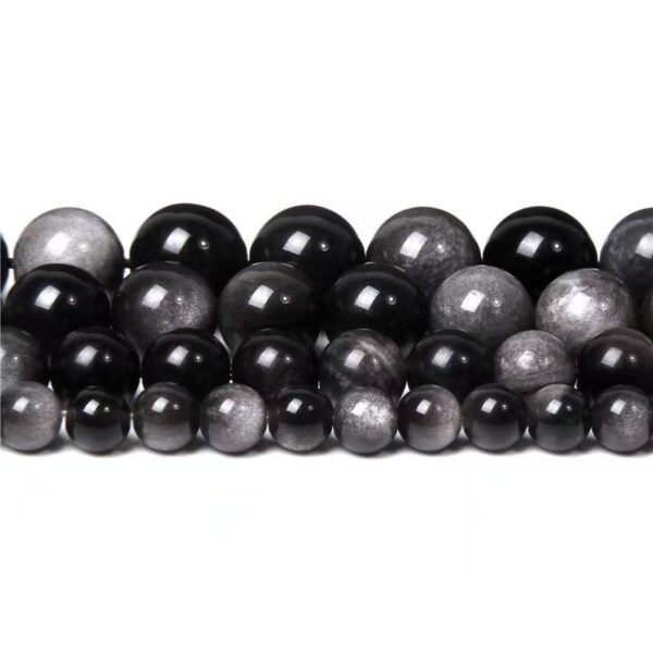 Silver obsidian bracelet