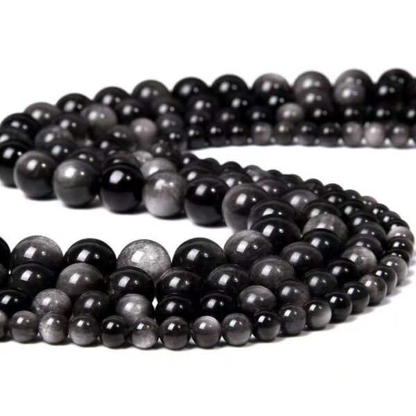 Silver obsidian bracelet