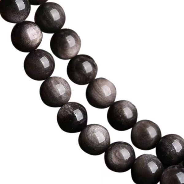 Silver obsidian bracelet